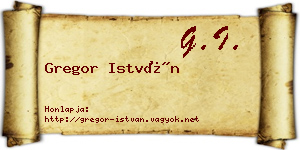 Gregor István névjegykártya
